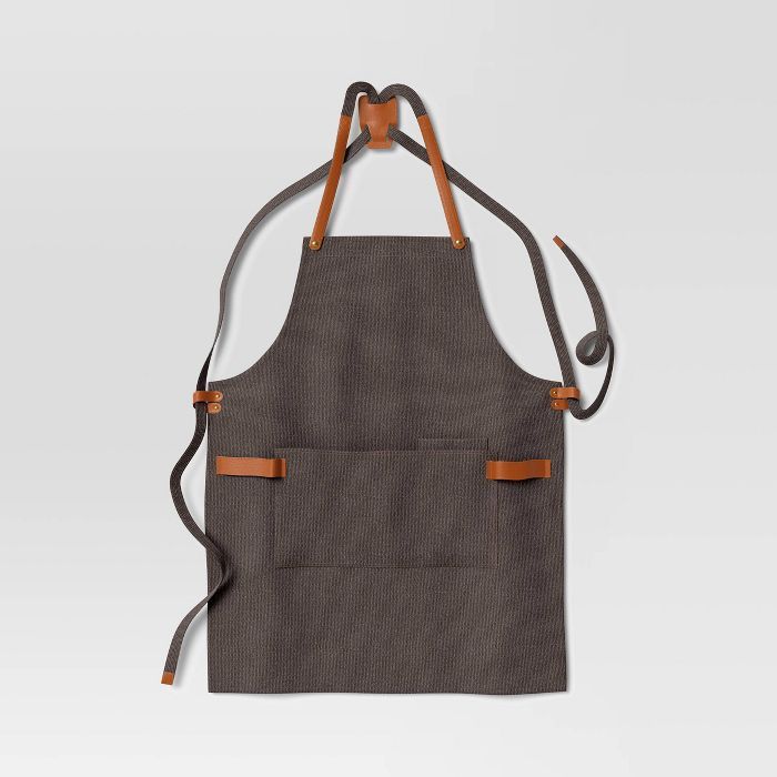 Full Apron Waxed Canvas with Leather Gray - Hilton Carter for Target | Target