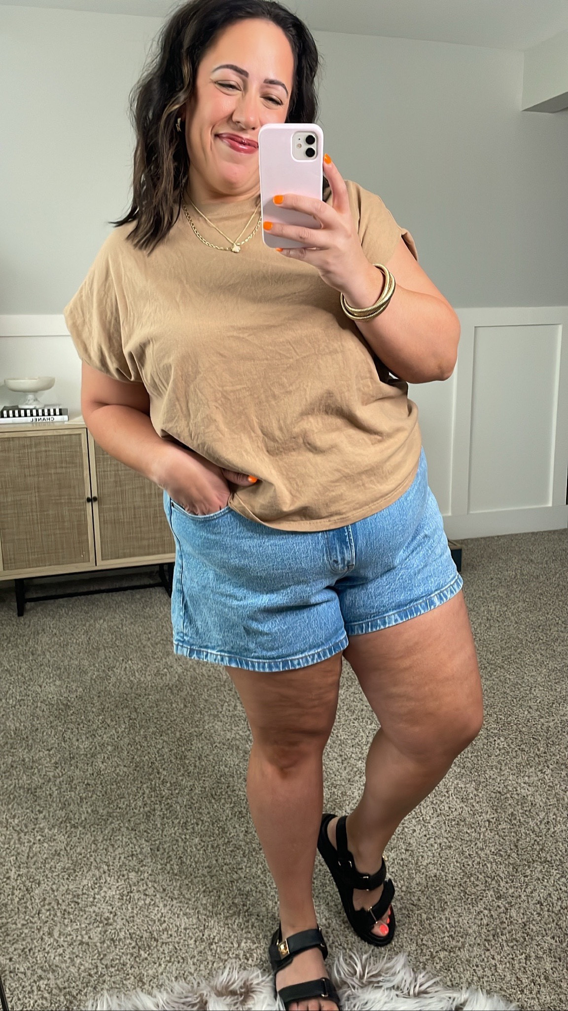 Summer-to-fall outfit inspo perfect for the curvy girl 🤎

Wearing size 18/34 in curve love shorts! 

Women’s fashion, fall fashion, casual outfit, casual fall outfit, curvy girl fashion, midsized mom, mom fashion, trendy mom, halter top, jean shorts, plus size jean shorts, midsized girl fashion, women’s sandals, gold bangles, gold bracelets, affordable fashion, under $100, Abercrombie shirts, curve lobe jean shorts

#LTKSeasonal #LTKcurves #LTKstyletip