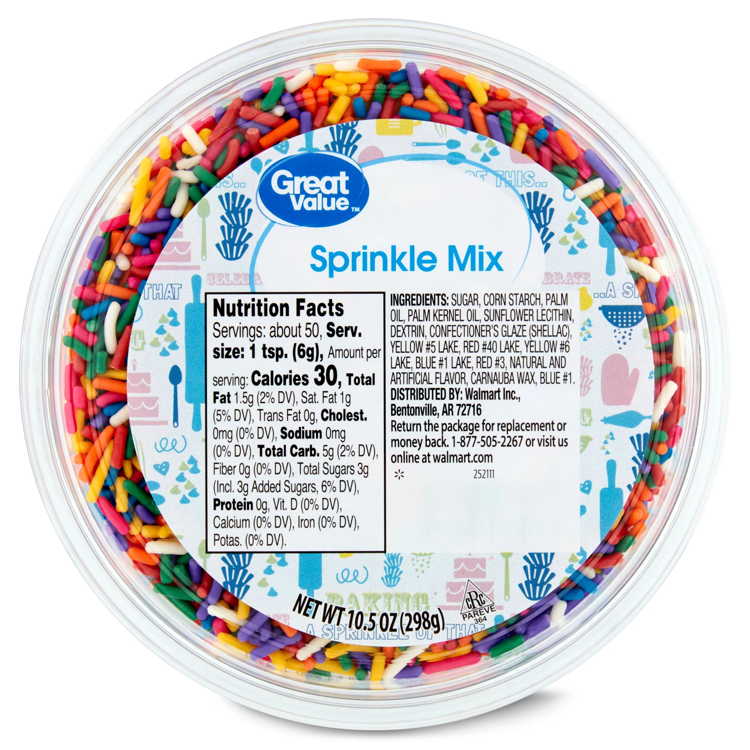 Great Value Rainbow Sprinkles, 10.5 oz - Walmart.com | Walmart (US)