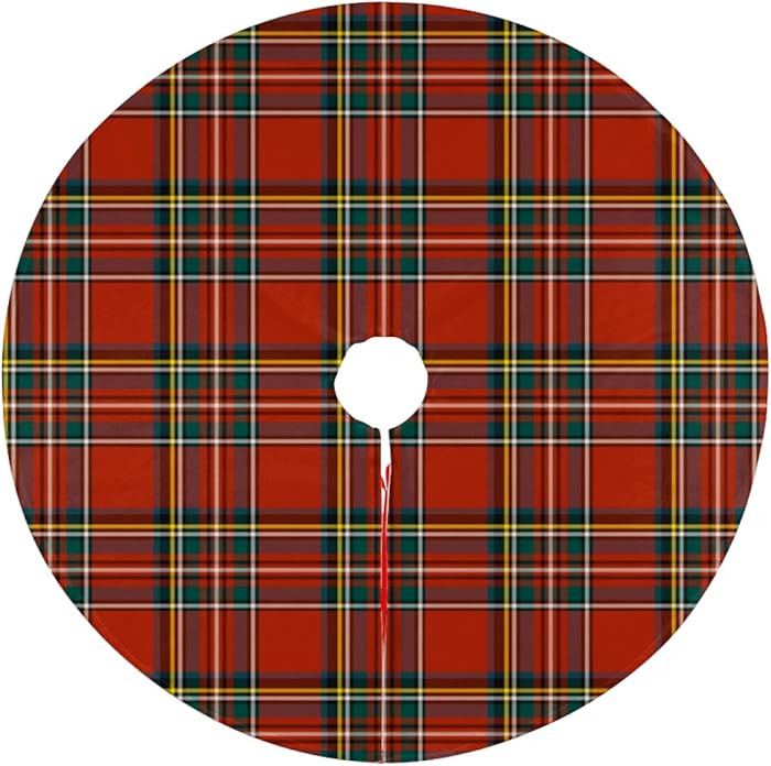Royal Stewart Tartan Christmas Tree Skirts – 48 Inch Scottish Red Plaid Tree Skirt, Classic Hol... | Amazon (US)