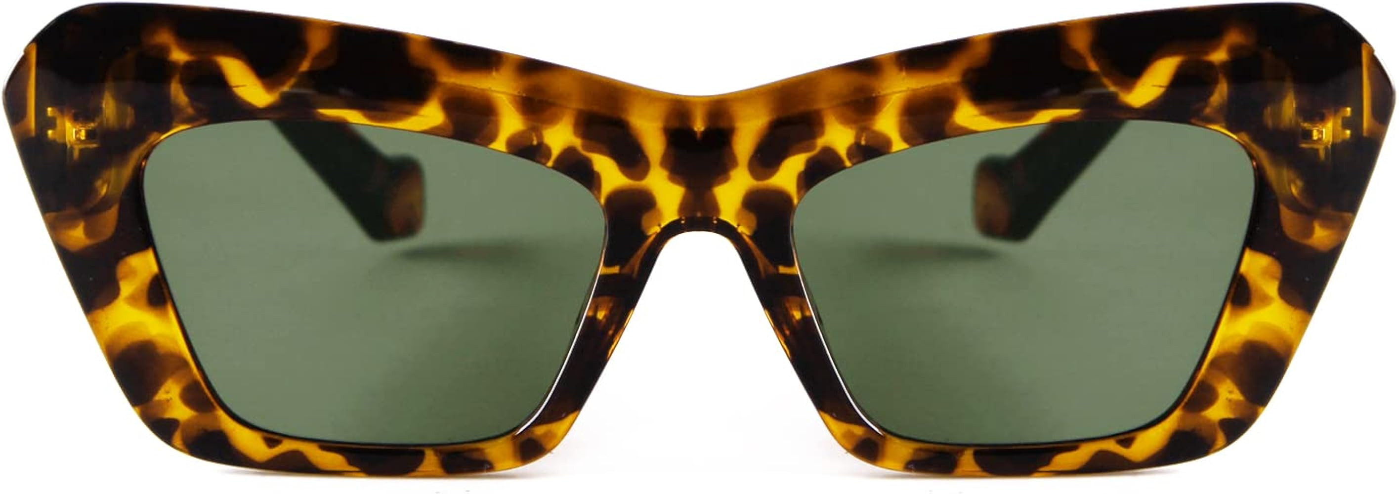 Amazon.com: SDINM Square Cat Eye Sunglasses for Women Vintage 70s Cateye Thick Frame Sunglasses Y... | Amazon (US)