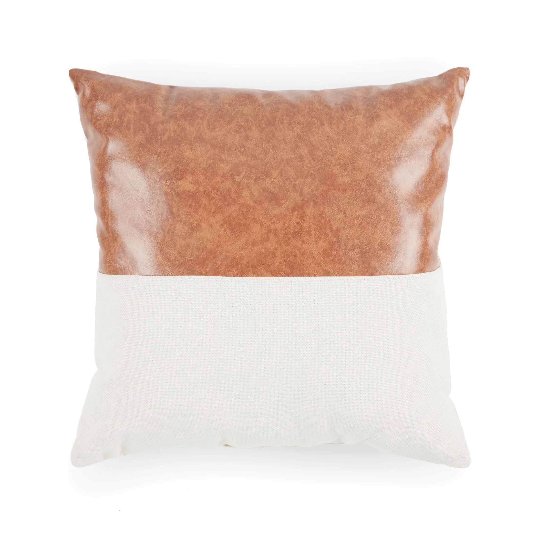 Wanda June Home Faux Leather and Ivory Pillow, Multi-color, 20"x20", 1 Piece, by Miranda Lambert ... | Walmart (US)