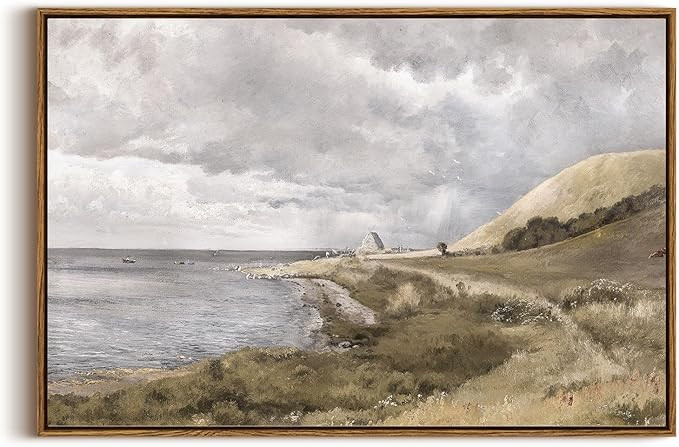 InSimSea Framed Canvas Wall Art, Large Coastal Painting, Vintage Decor for Living Room & Bedroom,... | Amazon (US)