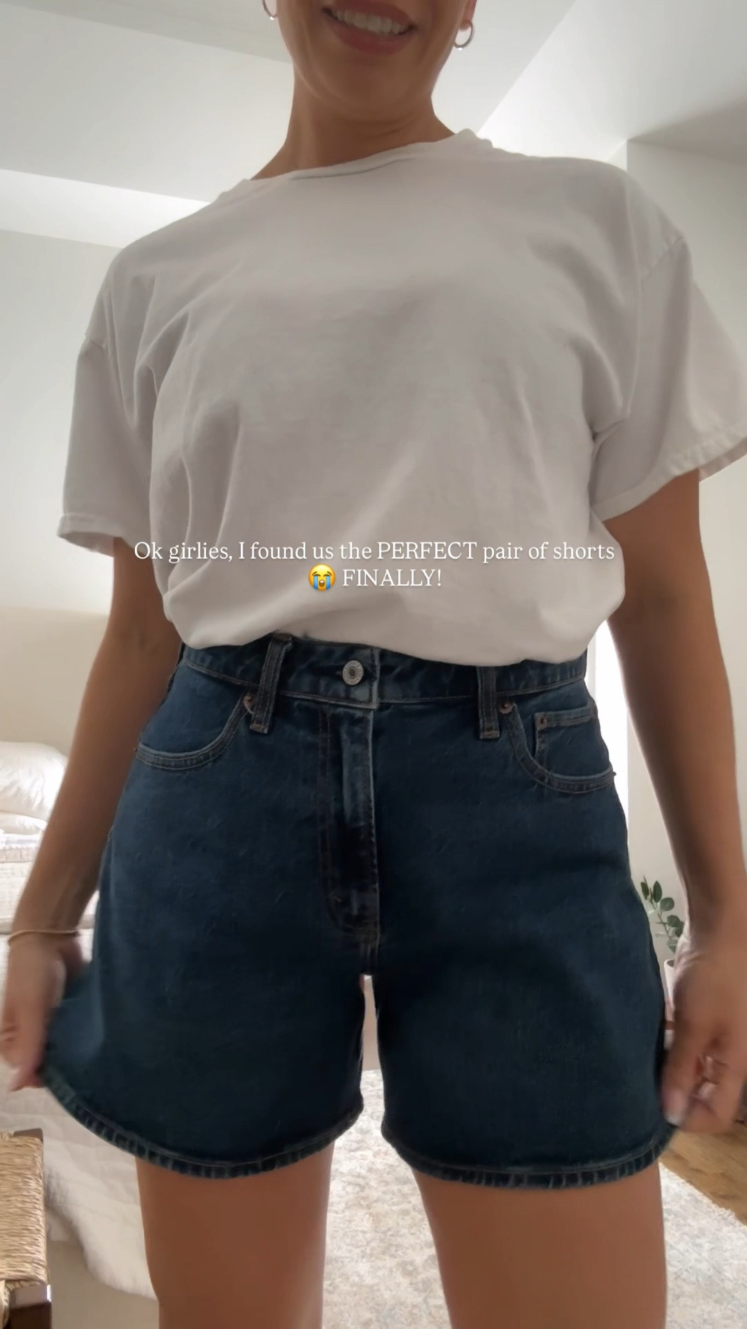 The perfect pair of short, denim, high rise, loose in the hips, not too long and not too short! 
Im wearing true to size in the curve love! Dark color! 

#LTKFindsUnder50 #LTKWatchNow #LTKSaleAlert