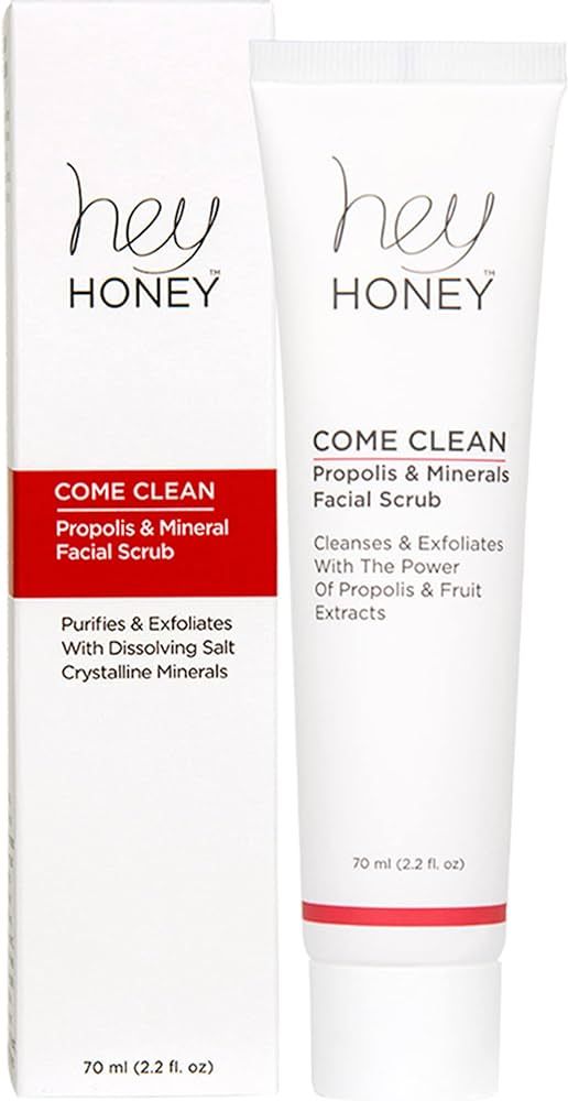 Hey Honey Skincare Come Clean Propolis and Dead Sea Salt Minerals Facial Scrub | Daily Micro Exfo... | Amazon (US)