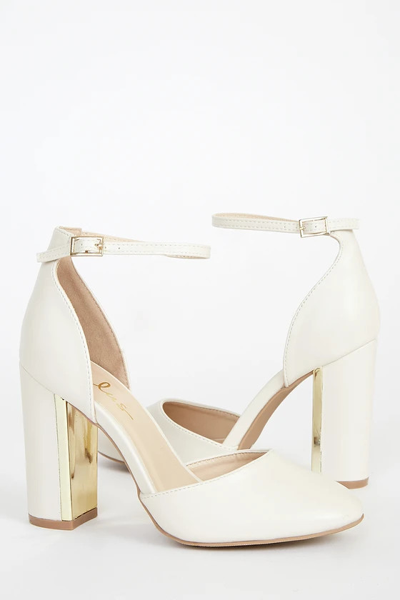 Laura Off White Ankle Strap Heels | Lulus (US)