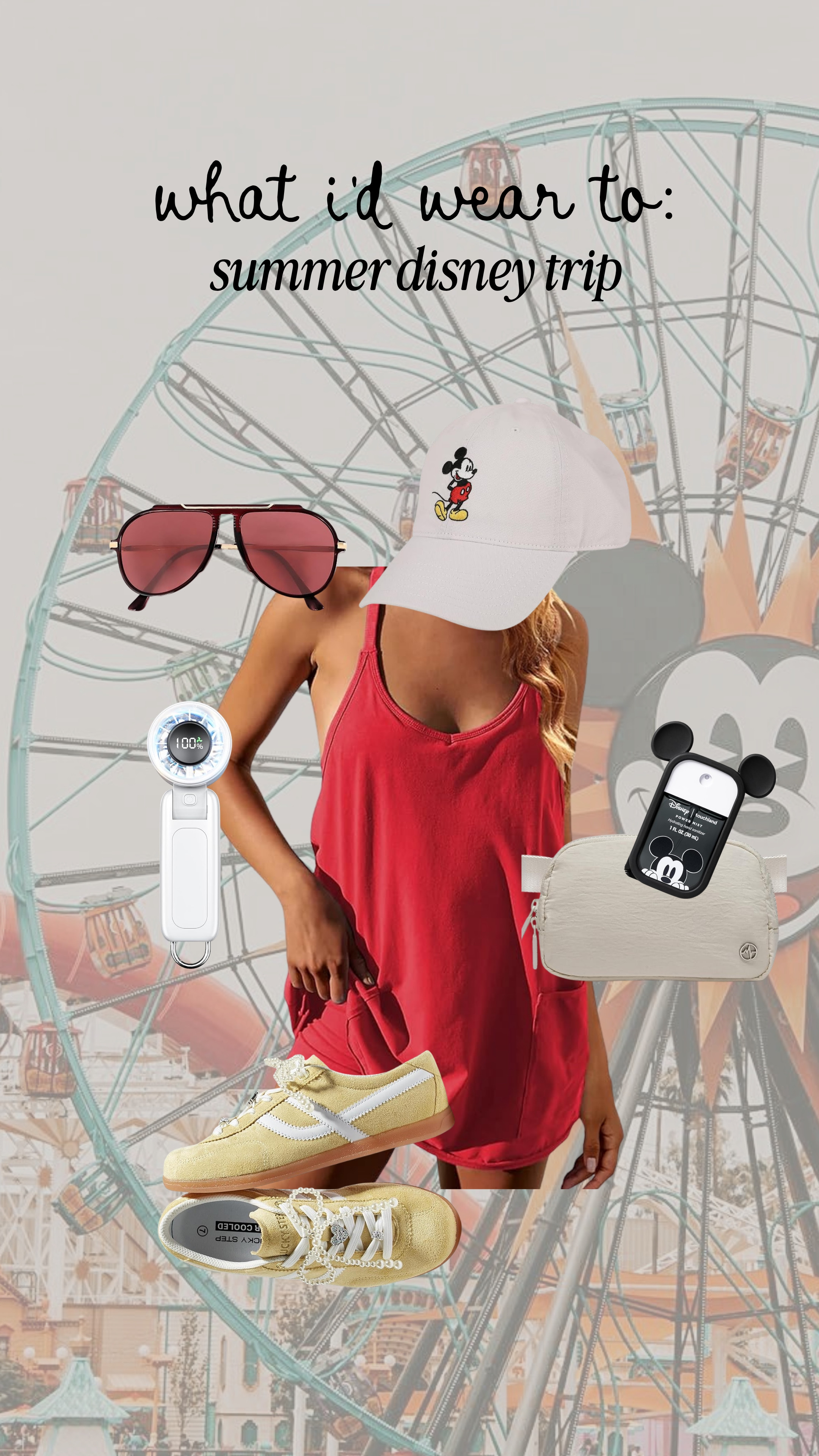The perfect Disney look for a hot summer day! I have these dresses in so many colors and I'm obsessed! 

sunglasses, athletic dress, belt bag 

 