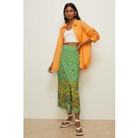 Womens Fruit Daisy Border Midi Skirt | Oasis UK & IE 