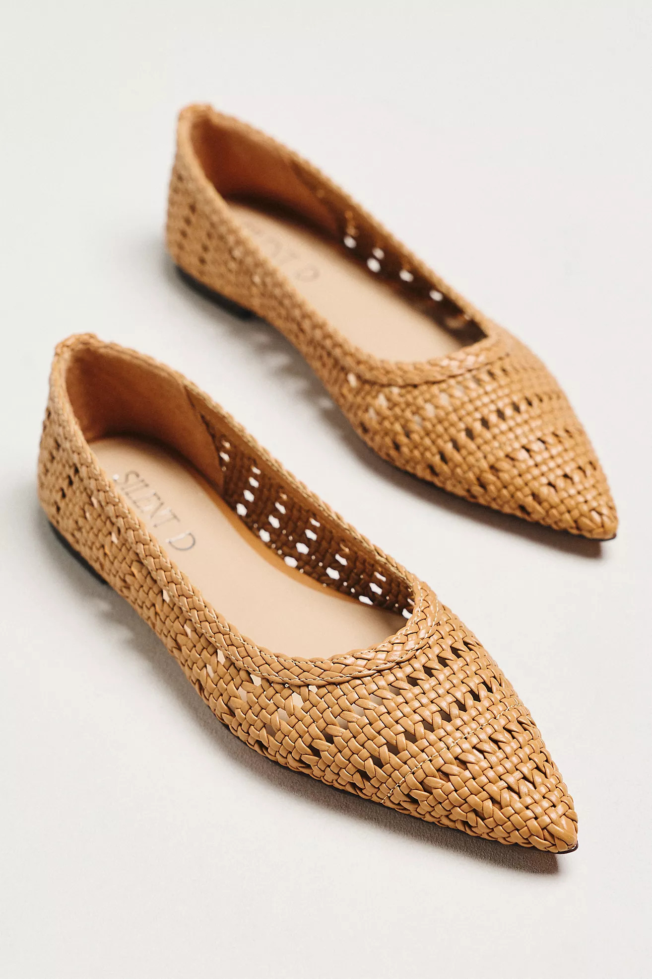 Silent D Selma Woven Leather Pointed Flats | Anthropologie (US)