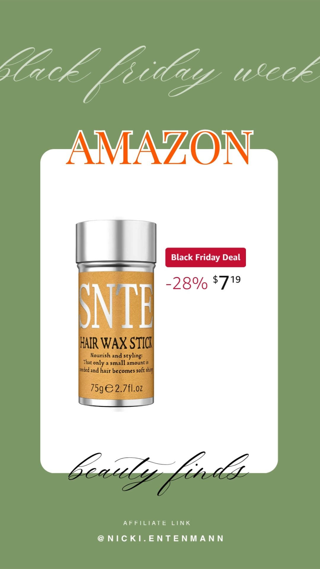 This Samnyte hair wax stick brings sleek control and effortless styling to every flyaway fix. #SamnyteHairWax #HairWaxStick #SleekHairGoals #StylingEssentials #EdgeControlTool #HairCareMustHave #SmoothStrands #BeautyRoutine #HairStylingMadeEasy #GlossyFinish 💇‍♀️✨🌟
 

 #LTKgrwm #LTKBeauty #LTKTravel