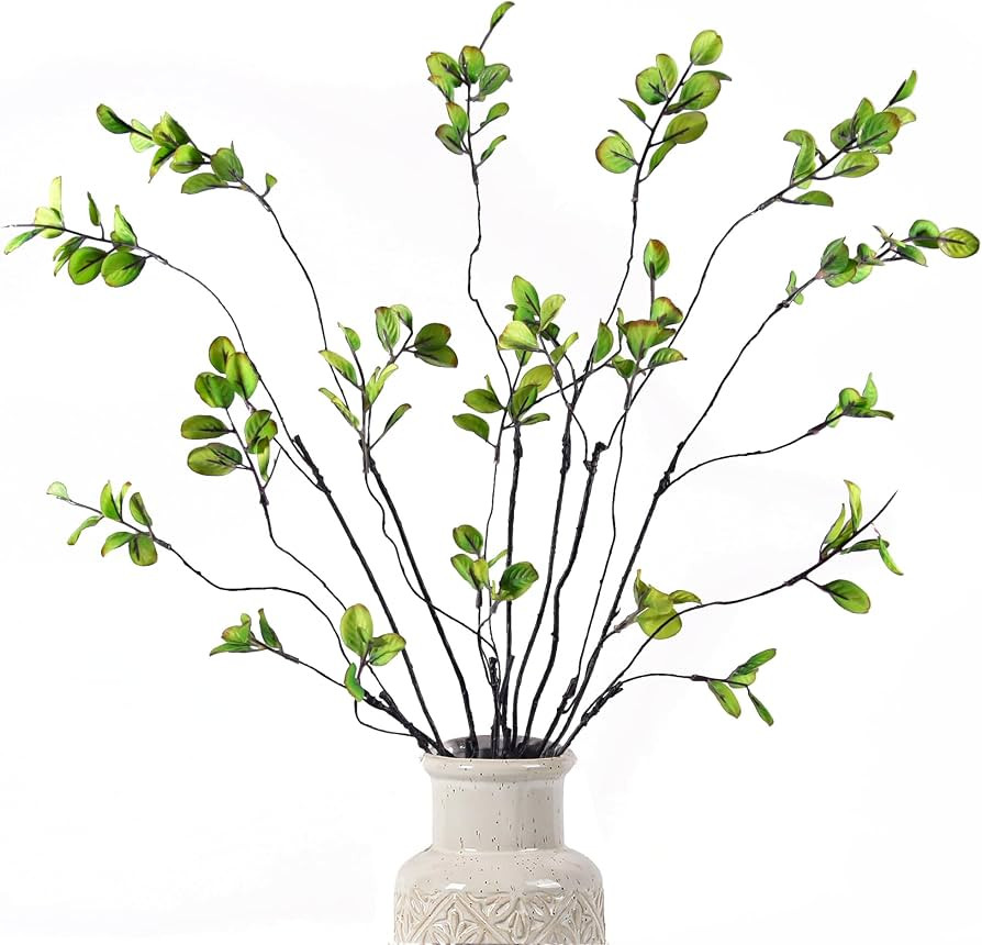 Faux Eucalyptus Stems for Vase, Artificial Greenery Branches 5pcs | Amazon (US)