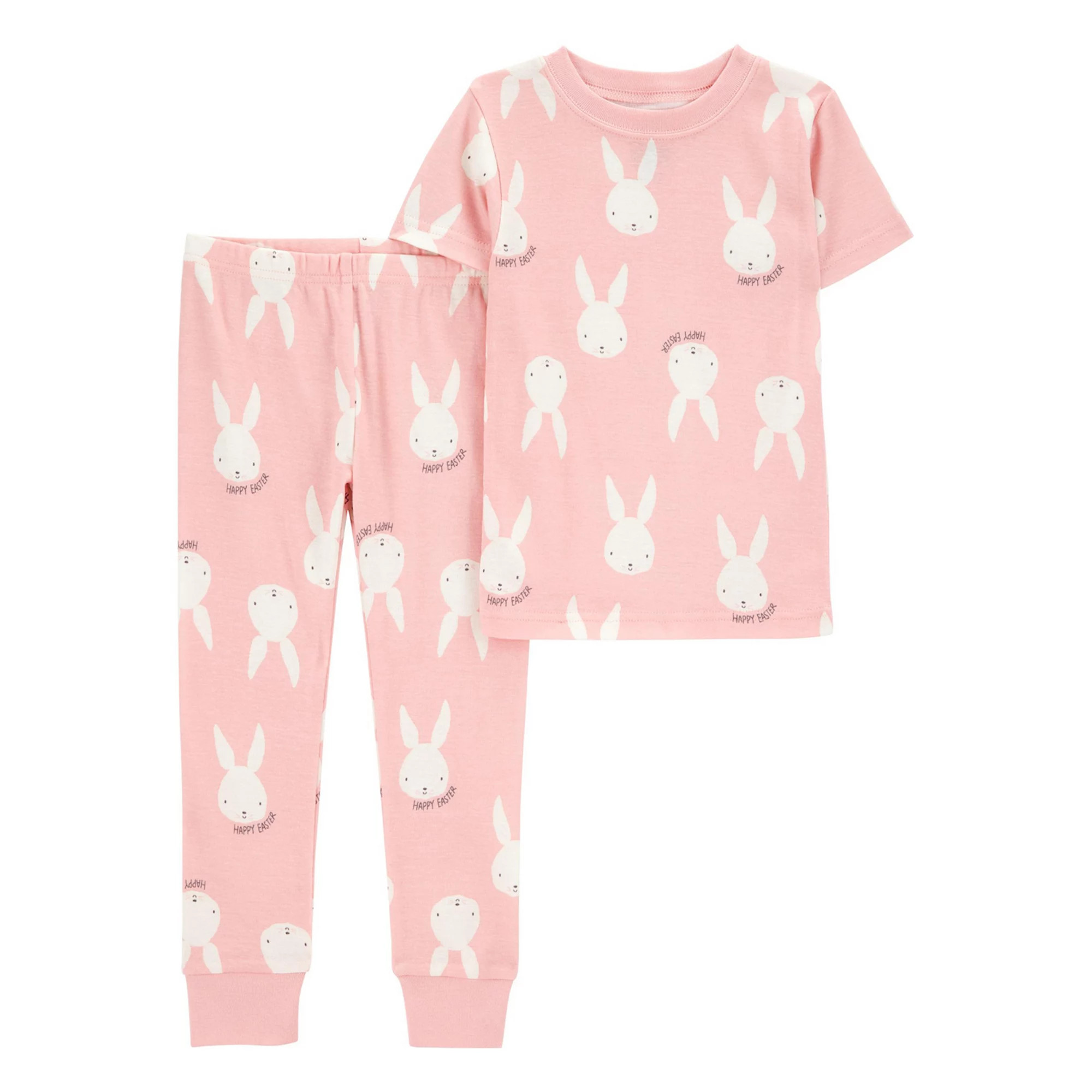 Toddler Girl Carter's 2-Piece Bunny Snug Fit Cotton Pajama Top & Pajama Pants Set | Kohl's