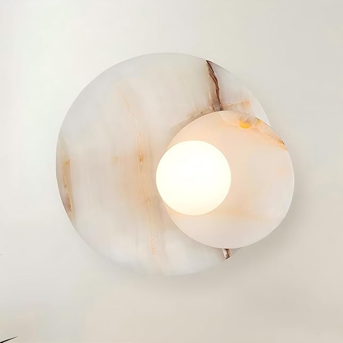 Opaline Cream Sculpture Onyx Wall Sconce, Natural Cream Onyx Wall Sconce, Wall Lights for Living ... | Amazon (US)