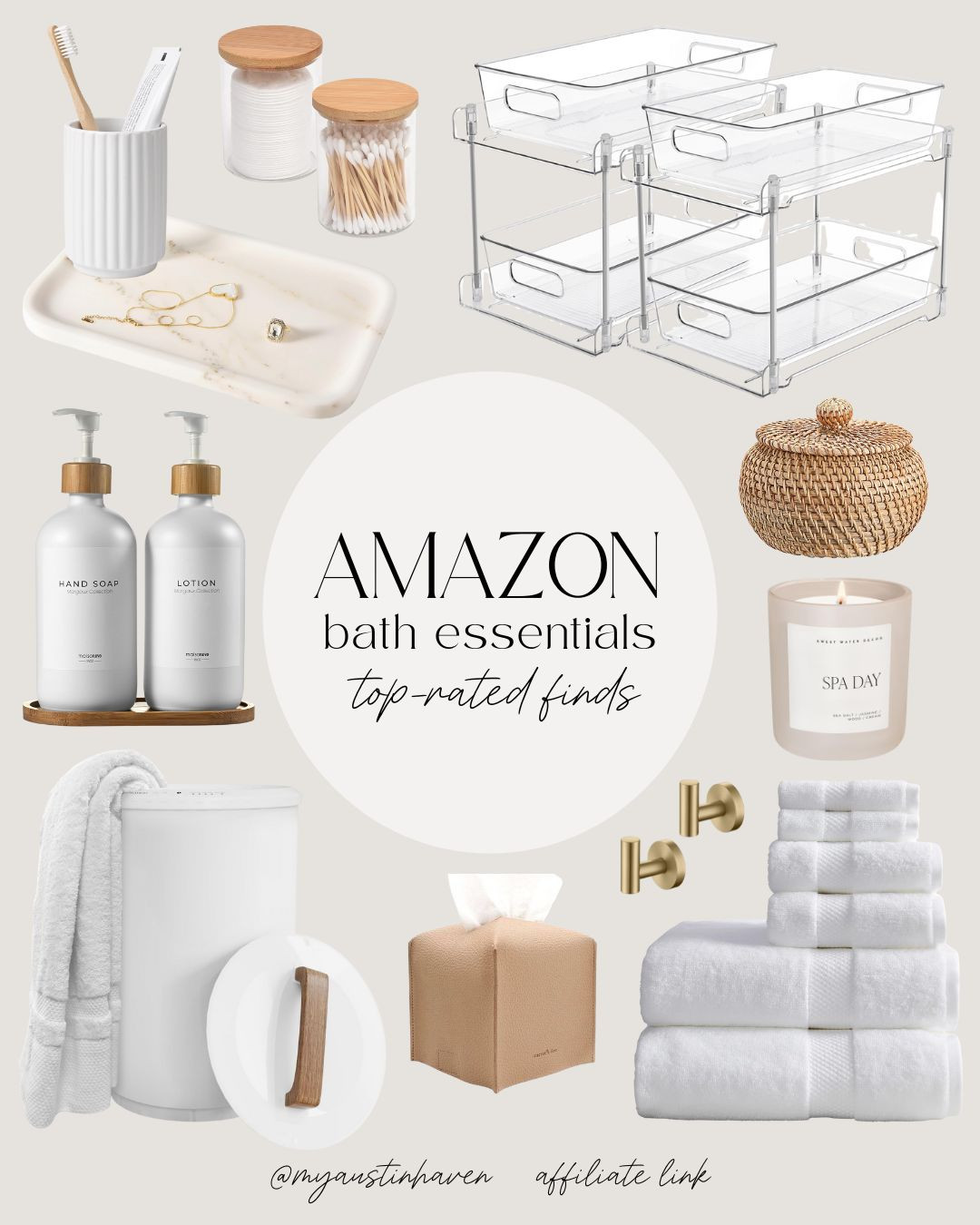 Amazon bath essentials! Top neutral finds for your bathroom. Organization,  storage, marble tray, vanity organizers, soft towels, towel warmer, elegant touches. Transform your bath space with these must-have Amazon home items. 🚿✨ 

 #LTKHome #LTKFindsUnder50 #LTKFindsUnder100
