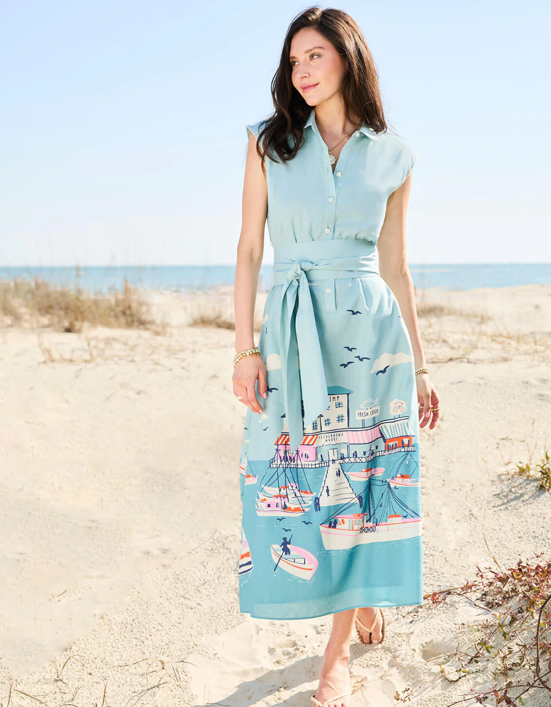 Janine Midi Dress Admiral Marina | Spartina 449