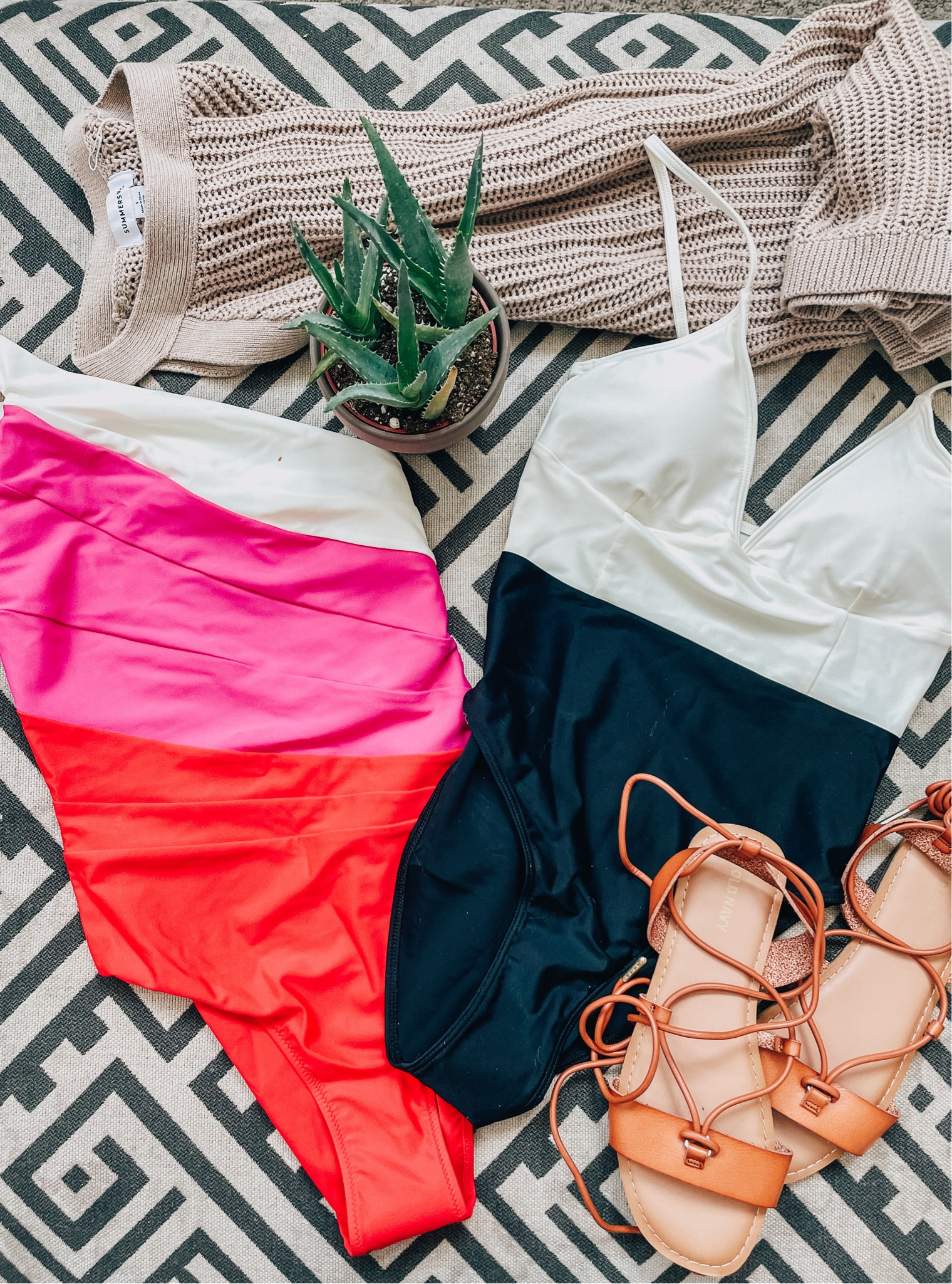 Summersalt swim. Old Navy Sandals. Code LIBBIEJS10 gets you 10% off the swim! 

#LTKtravel #LTKswim #LTKunder100