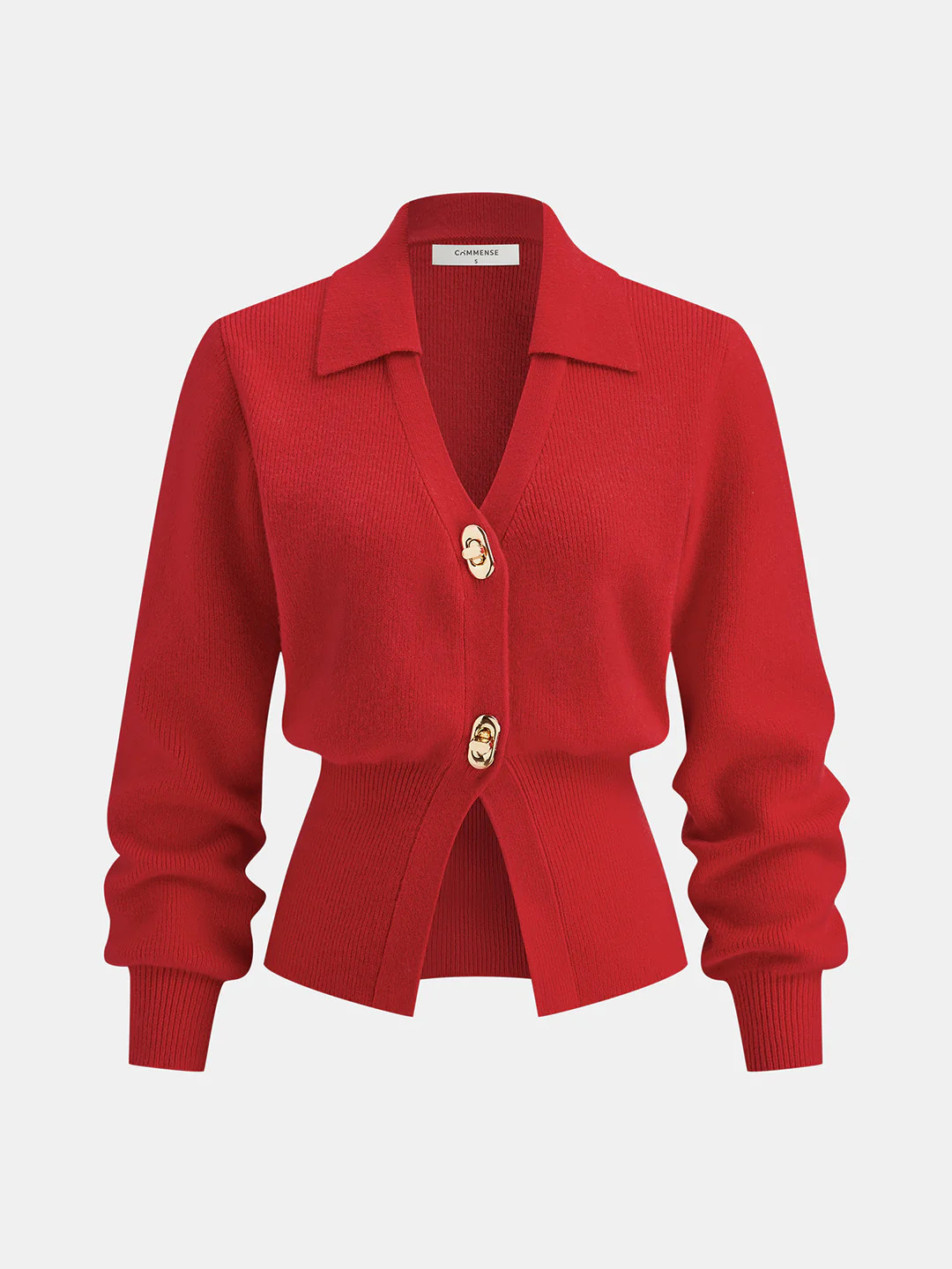 Contrast Trim Button Wool Blend Cardigan | Commense