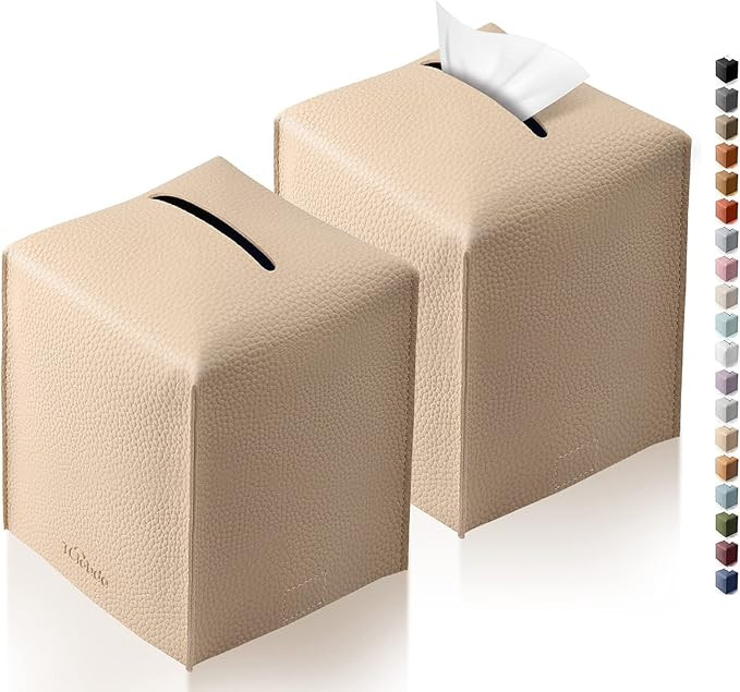Tissue Box Cover, Tclouda, Modern PU Leather Square Tissue Box Holder for Creative Decorative, 2 ... | Amazon (US)