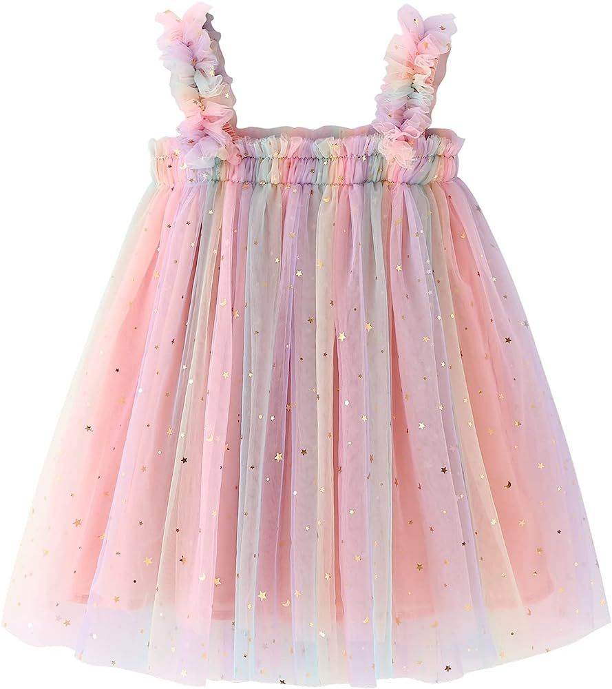 AGQT Baby Girls Tulle Tutu Dress Birthday Party Tulle Babydoll Dresses Size 6M-5T | Amazon (US)