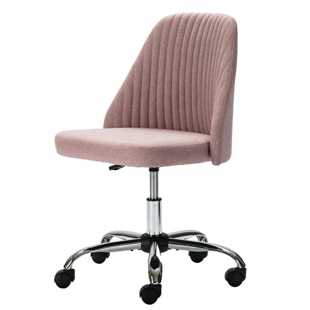 edx Home Office Chair, Mid Back Fabric Upholstered Chair Armless Desk Chair for Bedroom, Vanity R... | Walmart (US)