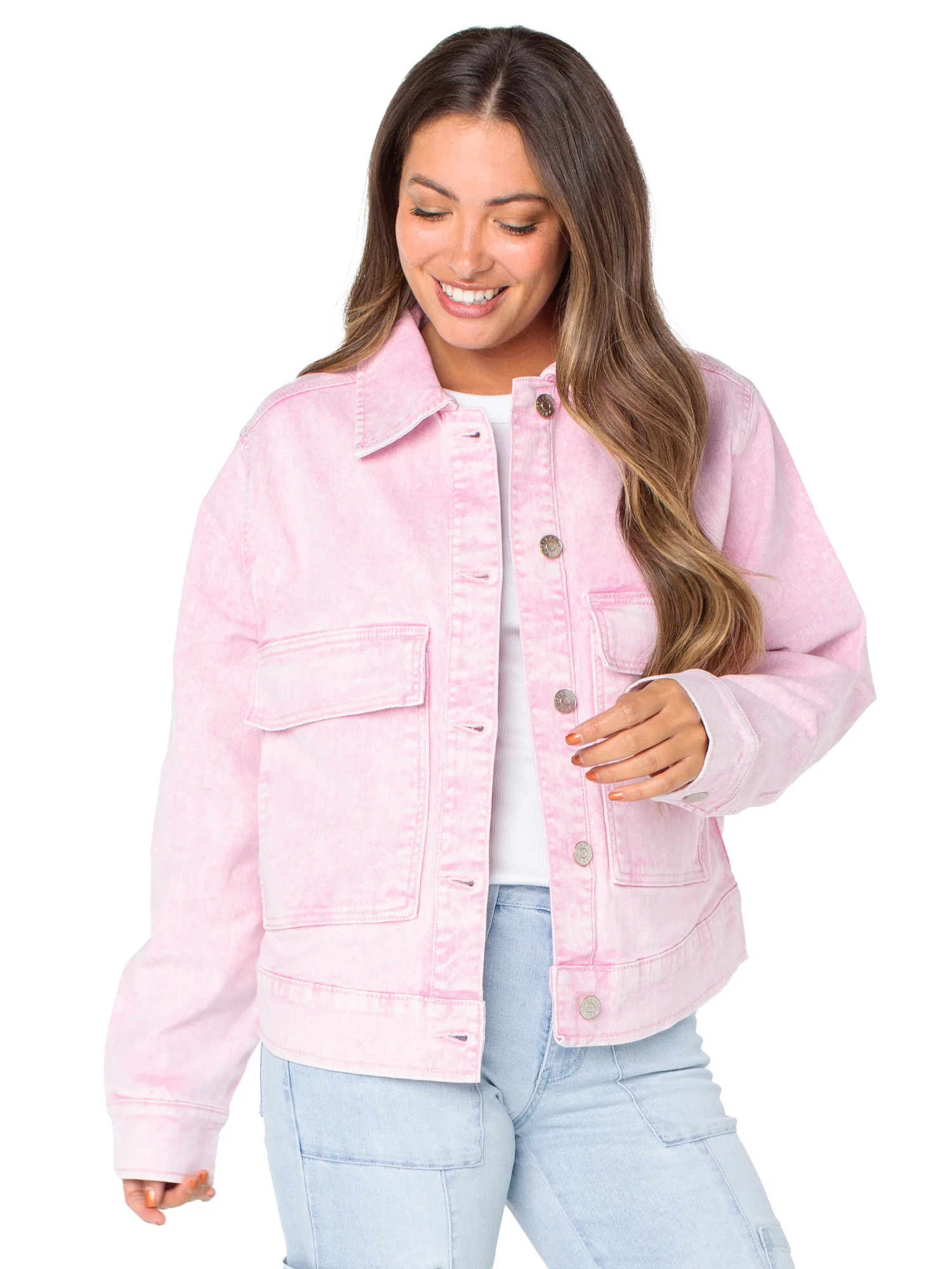 Celebrity Pink Oversize Denim Jacket | Walmart (US)