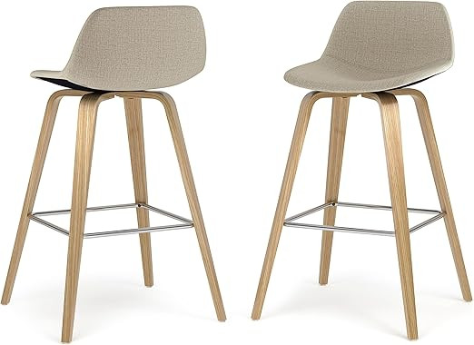 SIMPLIHOME Randolph Mid Century Modern Bentwood Counter Height Stool (Set of 2) with Light Wood i... | Amazon (US)