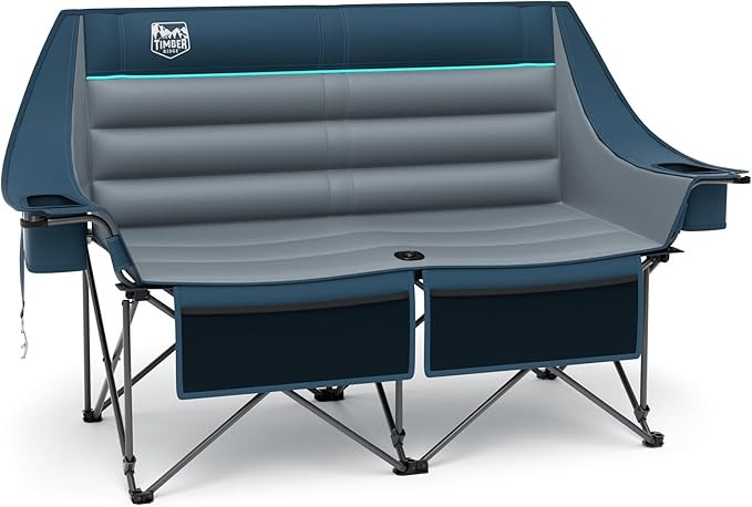 Timber Ridge Double Camping Chair, Heavy Duty Outdoor Folding Camp Couch, Loveseat Camping Chairs... | Amazon (US)
