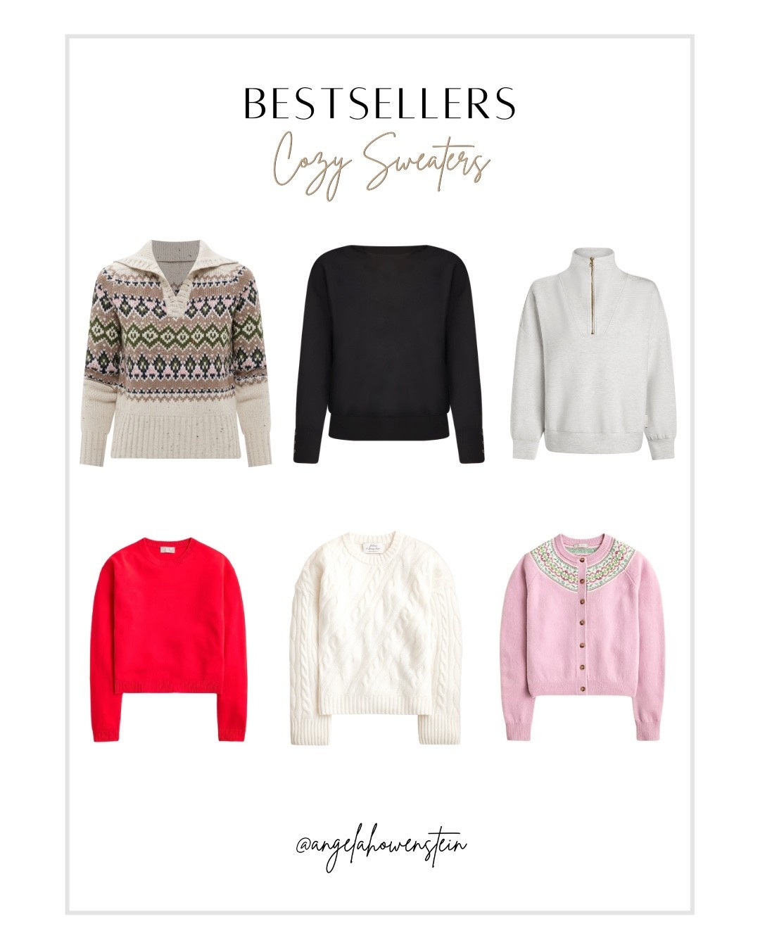 Sharing some of the cozy sweaters you’ve been loving lately — such great staples for winter. Soft, easy to style, and perfect for everyday.

#ltkstyle #ltkfashion #sweater #cozylayers #winteroutfit #bestsellers #everydaystyle #ltkfinds



#LTKOver40 #LTKootd #LTKSeasonal