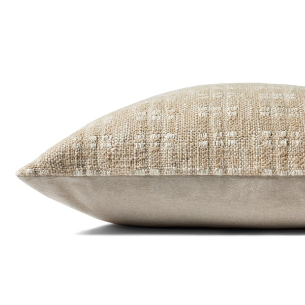 Bryn Pillow PMH-0062 Beige Cotton Plaid | Rugs Direct
