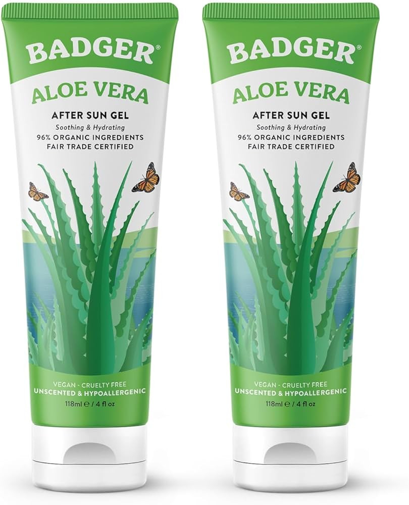 Badger Aloe Vera Gel for Sunburn Relief, Fair Trade & Organic After Sun Care, Pure Cooling Soothi... | Amazon (US)