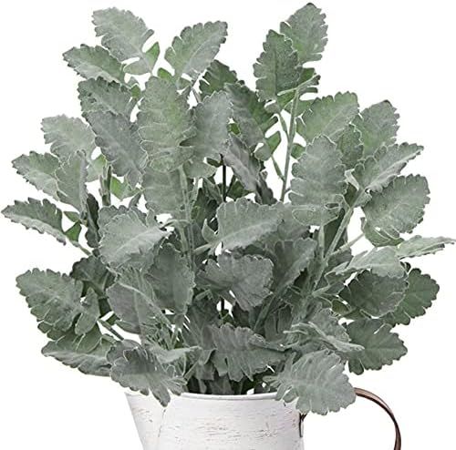 Artificial Flowers Flocked Lambs Ear Leaves Faux Lambs Ear Stems Fake Greenery Bouquets for Flora... | Amazon (US)