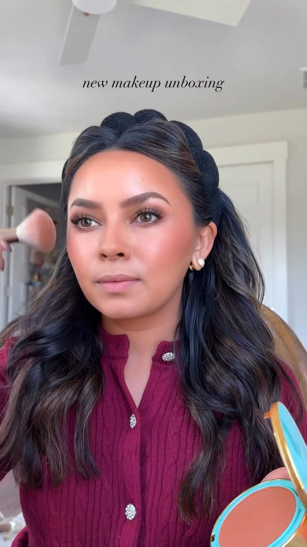 Foundation shade 270 
NARS Bronzer shade Laguna 03
Blush shade pillow talk intense 
Eyeshadow Palette in Original
Mascara shade black 
Gucci Bronzer shade 04
NARS lipstick Exposed
Burgundy cable knit cardigan size XS TTS 

Sephora sale 
Beauty 
Makeup tips 
Beauty sale 
Everyday makeup 
Get ready with me 

#LTKStyleTip #LTKSaleAlert #LTKBeauty