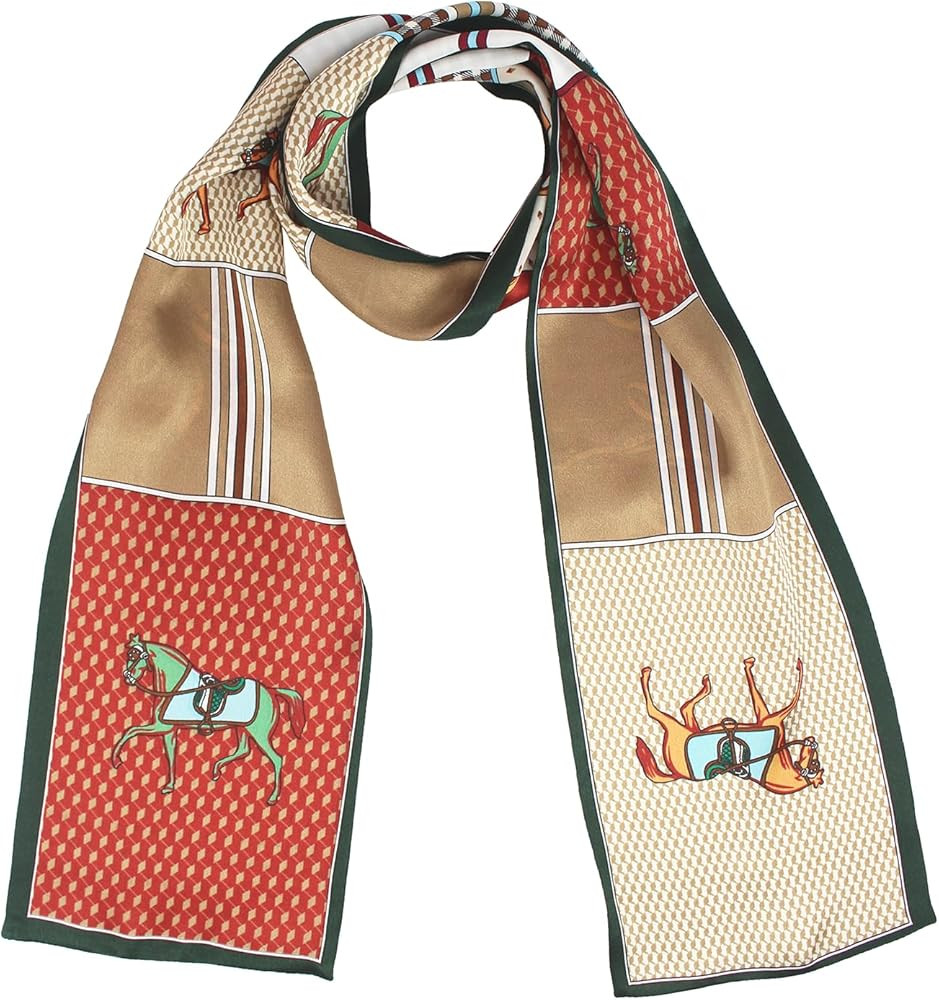 ANDANTINO 100% Silk Scarf for Women 58”*6.3” Long Shawls for Headscarf and Neck- Oblong Hair ... | Amazon (US)