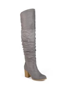 Journee Collection Women's Kaison Extra Wide Calf Boots, Gray, 11WW | Belk