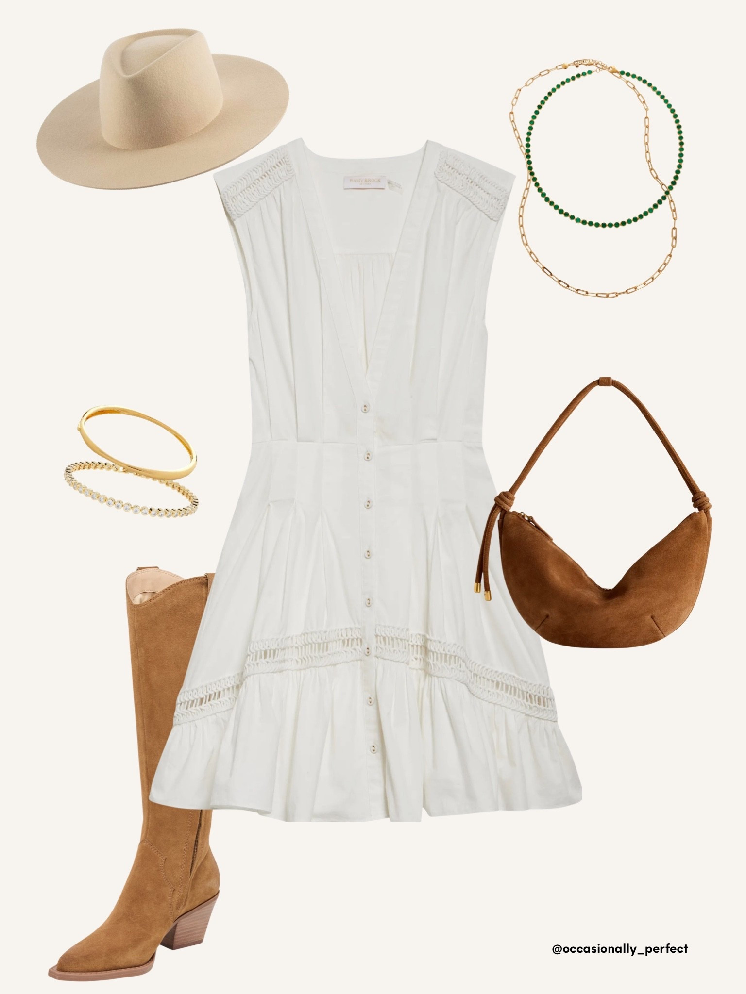 Fall outfit formula: white dress + boots 🤎 
Favs like crisp whites, warm suede, and a touch of gold. Linking the entire look below – boots are under $150 and run TTS. 💬 Follow for more everyday outfit edits. 

#LTKShoeCrush #LTKSaleAlert #LTKStyleTip