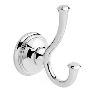 Cassidy Double Towel Hook Bath Hardware Accessory in Polished Chrome | The Home Depot