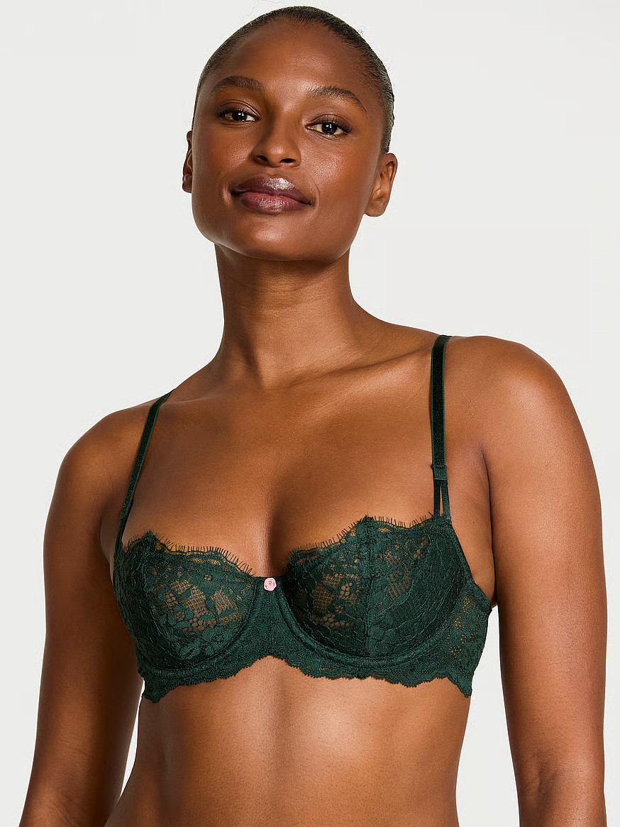 Buy Wicked Unlined Lace Balconette Bra, Cilantro - Order Bras online - Victoria's Secret US | Victoria's Secret (US / CA )
