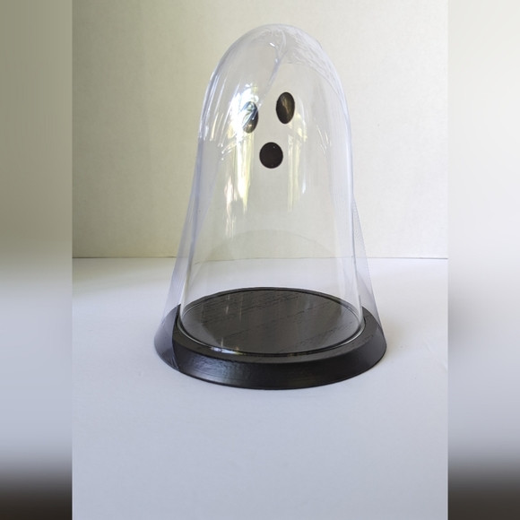 Target Bullseye Playground Ghost Cloche Clear Glass Container Wood Base Ghostie | Poshmark