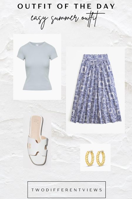 Outfit of the day 
Easy summer outfit 
Workwear 
Summer outfit 
Skirt
Summer skirt 

#LTKSeasonal #LTKFindsUnder100 #LTKWorkwear