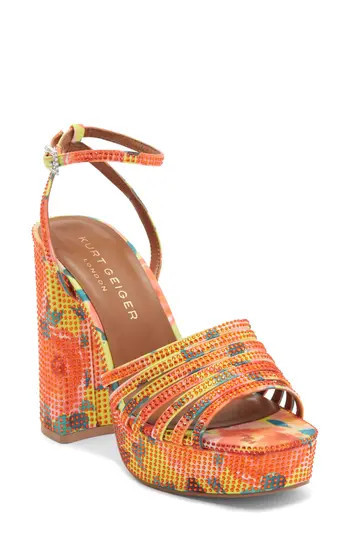 Kurt Geiger London Pierra Ankle Strap Platform Sandal in Orange at Nordstrom Rack, Size 11 | Nordstrom Rack