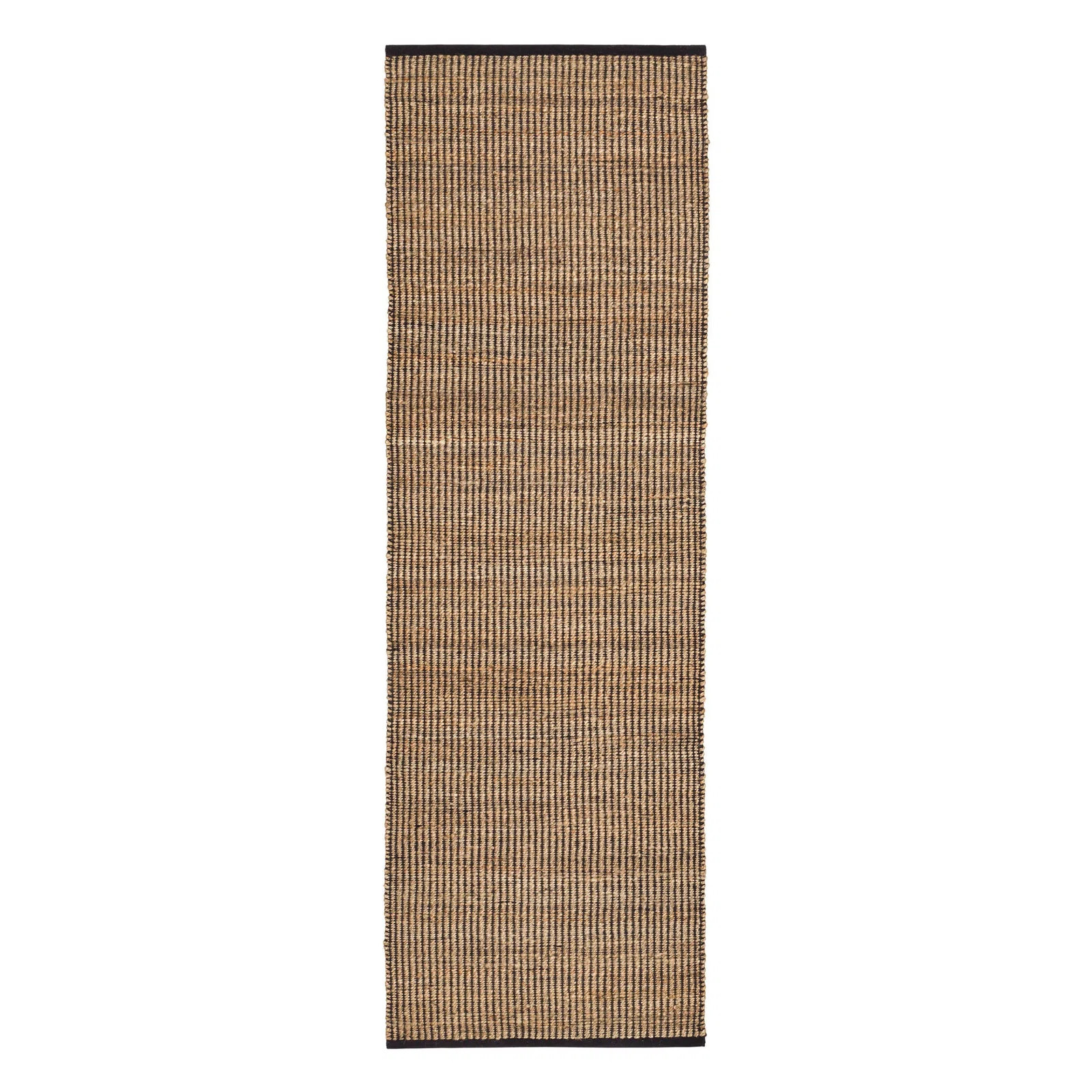 Gridwork Striped Handmade Flatweave Black/Brown Area Rug | Wayfair North America