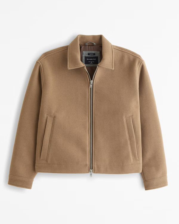 Cropped Dressy Zip Jacket | Abercrombie & Fitch (US)