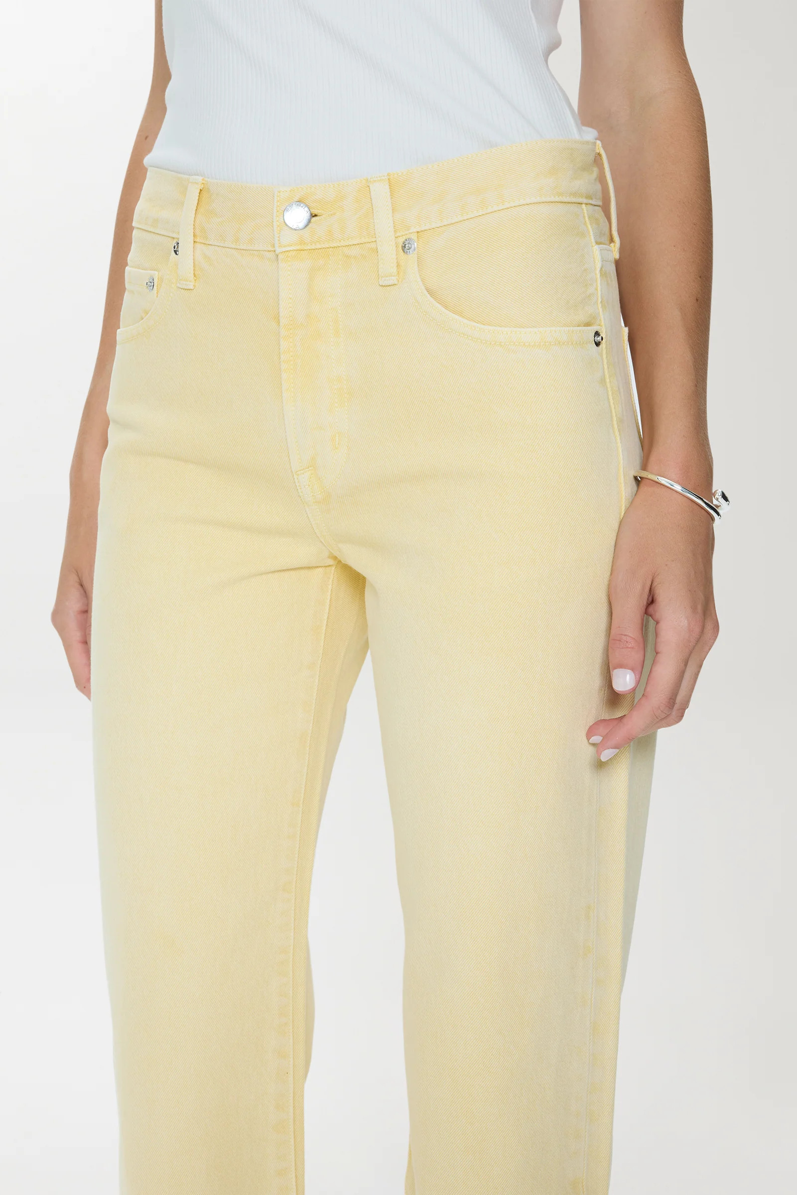 Lexi Mid Rise Bowed Straight Jean - Day Glow | Pistola Denim