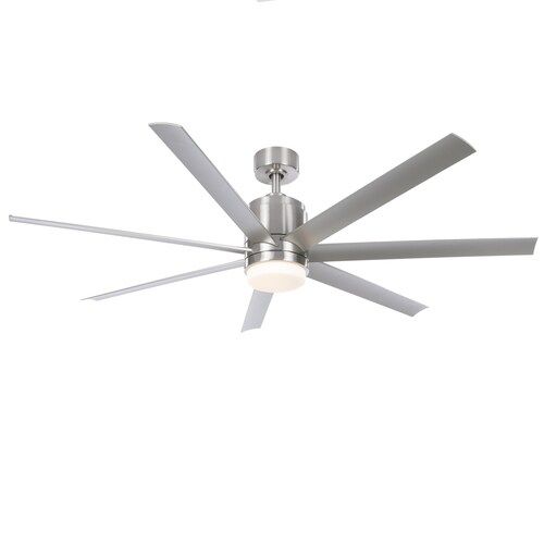 Fanimation Studio Collection Blitz 56-in Brushed Nickel LED Indoor/Outdoor Ceiling Fan with Light... | Lowe's
