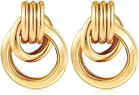Gold Geometric Drop Dangle Earrings for Women Long Link Dangle Earrings Jewelry Gift | Amazon (US)