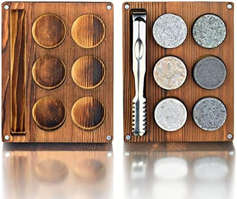 Whiskey Rocks Chilling Stones - Set of 6 Whisky Stone Granite Bourbon Drink Whiskey Ice Rocks Wit... | Amazon (US)