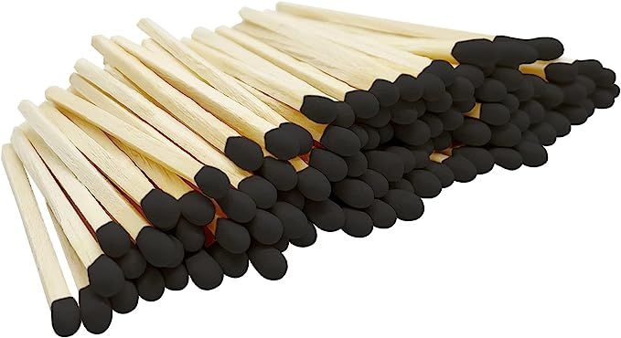 Thankful Greetings Artisan Black Tip Matches | 100 Bold Black Tip 2" Safety Matchsticks with Stri... | Amazon (US)