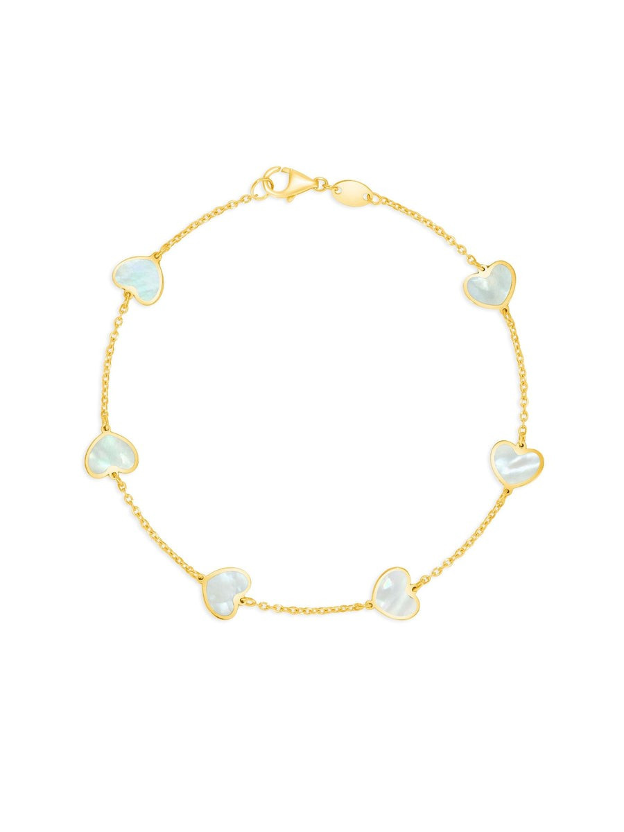 Endless Heart Pearl Bracelet 14K | leMel