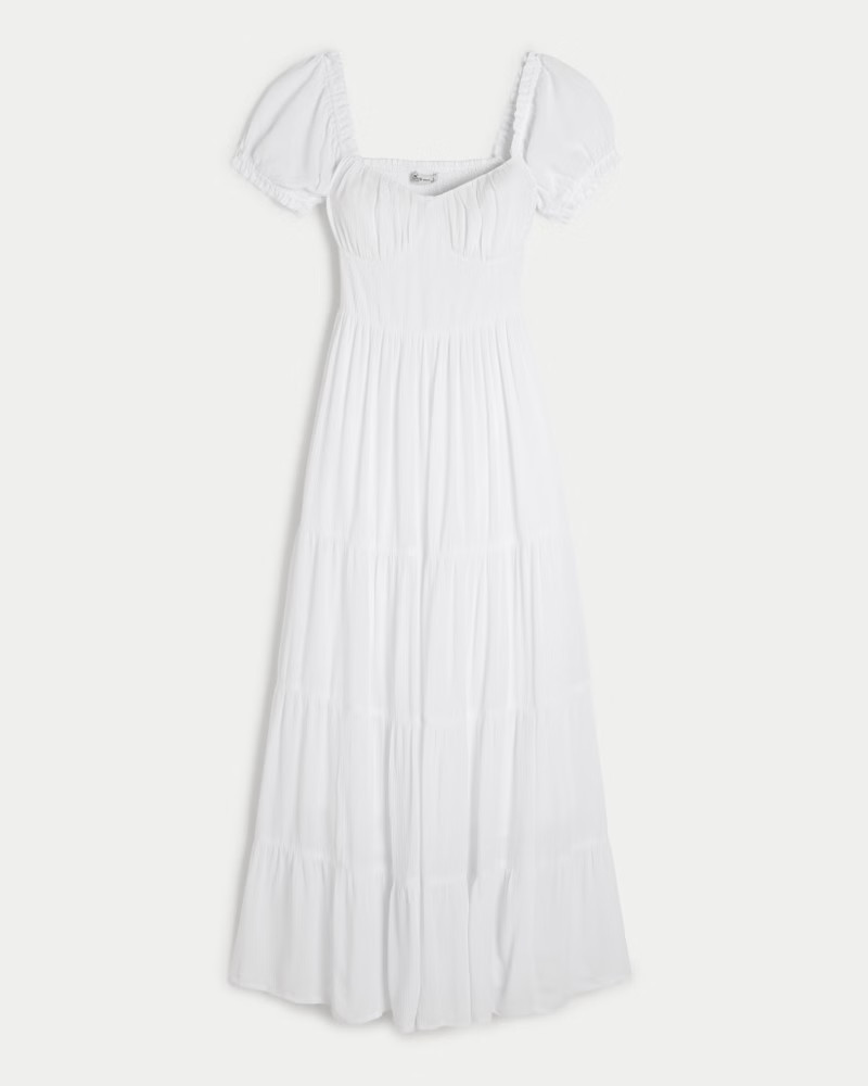 Open Back Short-Sleeve Maxi Dress | Hollister (US)