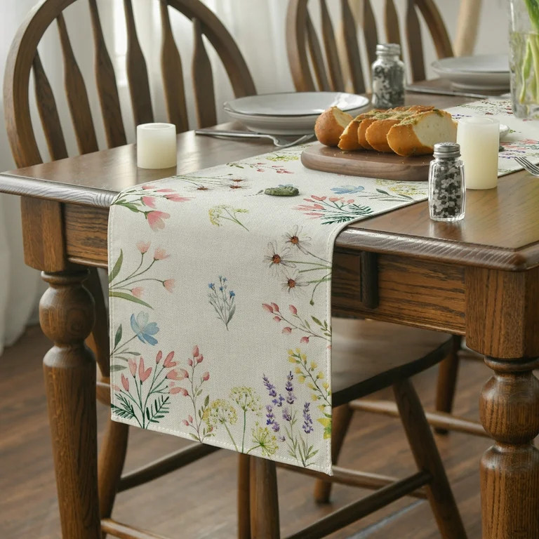 Sm:)e 13 x 72 inch Flowers Floral Spring Table Runners for Summer | Walmart (US)